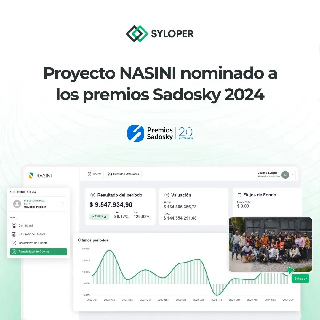 Proyecto NASINI nominado a los Premios Sadosky 2024: vista del Portal de Clientes desarrollado por Syloper